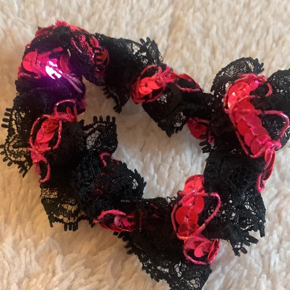 Dansco Leotard MC Black & White w/ Pink Sequin Trim Blue Ribbon EUC Dance - Picture 10 of 14